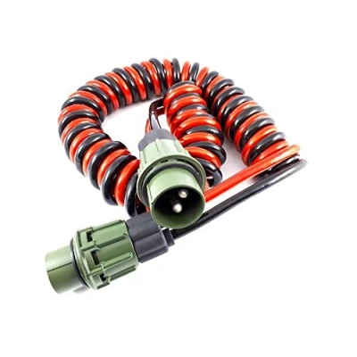 Abbildung von Easy Link NATO Spiralkabel Wendelkabel Stecker 24V 2pin 2x35mm2 4M Anwendung LKW.