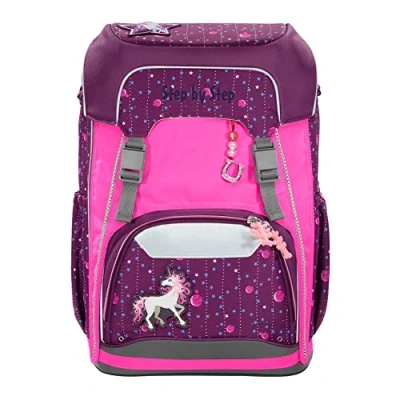 Abbildung von Step by LED Neon Pull Over für Giant Schulranzen, Reflektorüberzug mit Leuchteffekt mehr Sichtbarkeit, pink