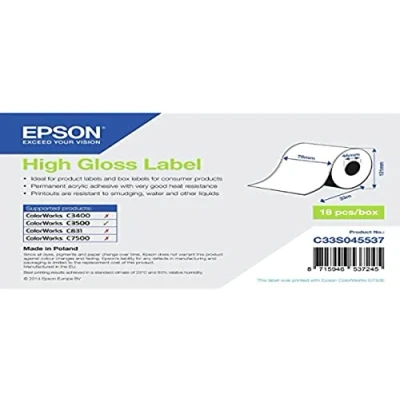 Abbildung von Epson Hochglanzetiketten Rolle (7,6 cm x 33 m) 1 Rolle(n) für TM C3500