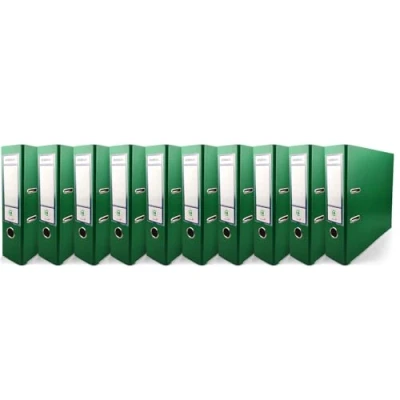 Abbildung von Netuno 10x Akten Ordner Grün DIN a4 Ekobox 2 Ring Mechanik Ringorder 8cm Kunststoff breit Büroordner Plastikordner Briefordner Ringmappe breiter Aktenordner PP farbig
