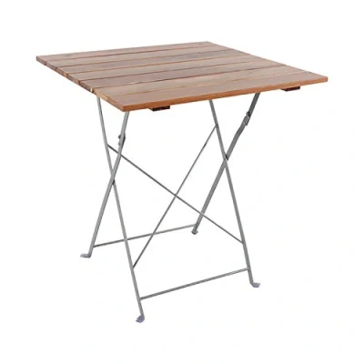Abbildung von Mojawo Stehtisch Klapptisch Biergarten Tisch Gartentisch klappbar Akazie Stahl pulverbeschichtet 70x70cm