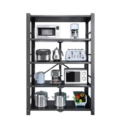 Abbildung von JOYBOS Regal mit 5 Ablagen aus Metall, 73 x 37 155 cm, schwarz