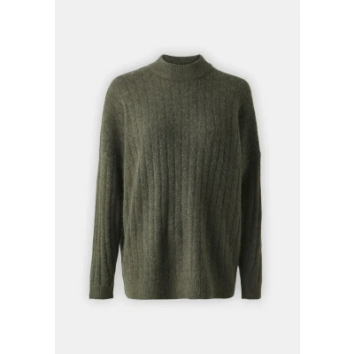 Abbildung von Selected Femme Slfmaline HIGH NECK Strickpullover, Damen, Größe: 34, Kalamata melange