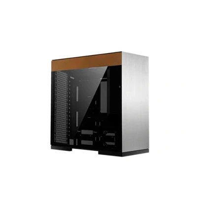Abbildung von Geometric Future M8 Cowboy Mid Tower E ATX/ATX PC Gehäuse, vertikales Lufttunneldesign, 420/360 Radiator, vertikale GPU Halterung, Silber,GEO COW