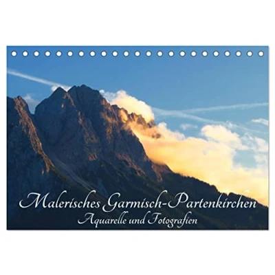 Abbildung von Malerisches Garmisch Partenkirchen Aquarelle und Fotografien (Tischkalender 2025 DIN A5 quer), CALVENDO Monatskalender
