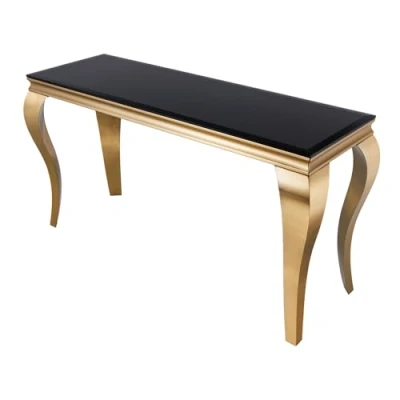 Abbildung von riess ambiente Konsolentisch MODERN BAROCK 145cm schwarz / gold (Einzelartikel, 1 St), Flur · Opalglas Edelstahl eckig