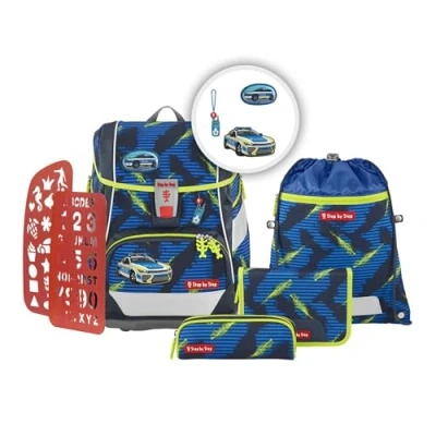Abbildung von Step by 2IN1 PLUS Set 6TLG Schulranzen für Kinder, Größe: One Size, Police car cody