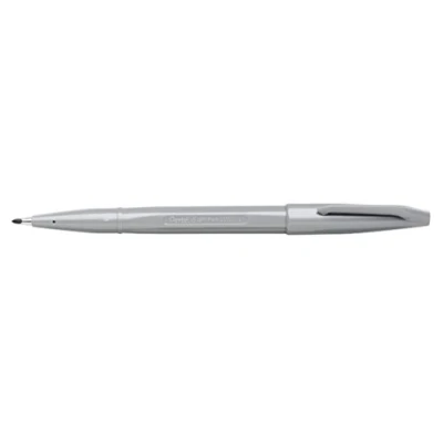 Abbildung von Pentel S520 N Sign Pen Faserschreiber, 0,8 mm Strichstärke, grau, 12er Pack