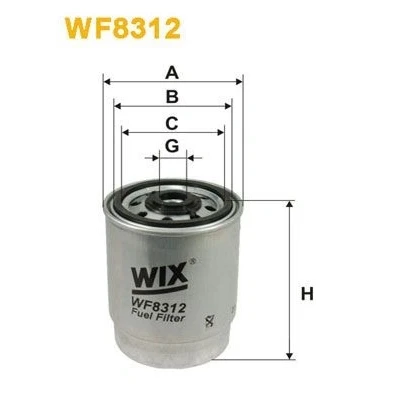 Abbildung von WIX FILTERS WF8312 Kraftstofffilter Anschraubfilter VOLVO: V70 2, XC90 I, S60 I