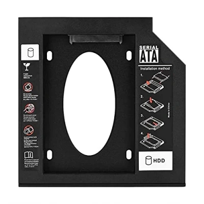 Abbildung von vbestlife 2.5 Zoll 2 nd HDD Hard Drive Caddy HDD/SSD SATA Festplattengehäuse Disk Adapter DVD Laufwerk für Laptop