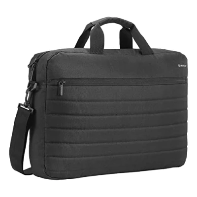 Abbildung von UNYKAch Wasserdichter Koffer gepolstert für Laptops bis 44 cm (17,3 Zoll) Urban MA17, Schwarz, cm, mit Innentaschen und verstellbarem abnehmbarem Gurt