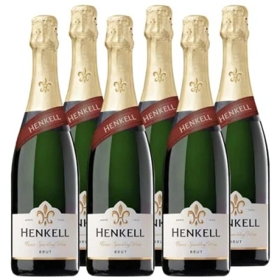 Abbildung von Henkell Sekt Brut (6 x 0,75 l) Feinperliger Sektgenuss, elegante Cuvée aus den beliebtesten Rebsorten wie Chardonnay, fruchtig frischer Geschmack, VEGAN