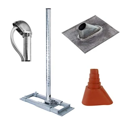 Abbildung von Premium X Deluxe X90 48 Dachsparrenhalter 90cm Mast SAT Sparren Dach Halterung für Satellitenschüssel Blei Pfanne Manschette rot ALU Mastkappe