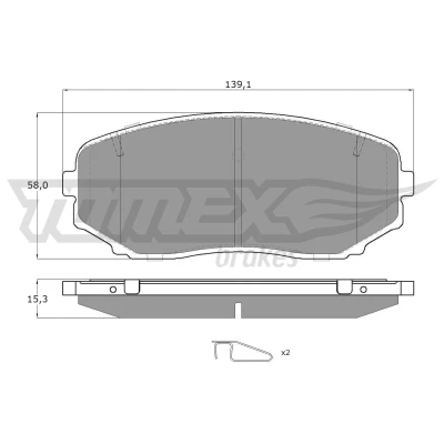 Abbildung von Bremsbelagsatz, Scheibenbremse TOMEX Brakes TX 17 421