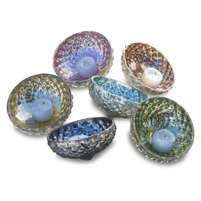 Abbildung von Loberon Schwimmwindlicht 6er Set Leela Deko Windlicht Glas Mundgeblasen Gartendeko Für Offene Wasseroberflächen 6 Windlichter In Unterschiedlichen Farben, bunt