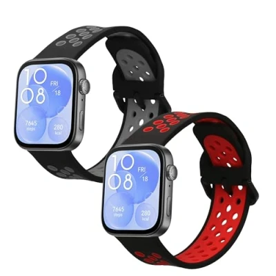 Abbildung von kwmobile 2x Sportarmband kompatibel mit Huawei Watch Fit 3 Armband Fitnesstracker Band Set aus TPU Silikon
