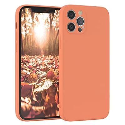 Abbildung von EAZY Case Silikonhülle für iPhone 12 Pro Hülle Silikon Orange weich stoßfeste Handyhülle Schutzhülle mit Kameraschutz Dünn Premium Schutz Cover TPU Phone Bumper in
