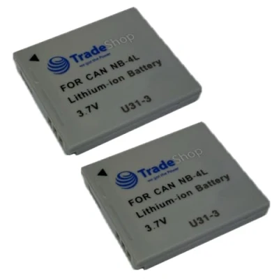 Abbildung von 2X Kamera Li Ion Akku 850mAh für Canon DIGITAL Ixus 30 40 50 55 60 65 70 75 80 is 82 100 i7 PowerShot SD200 SD300 SD400 SD430 SD450 SD600 SD630 TX1 IXY NB 4L 4LH