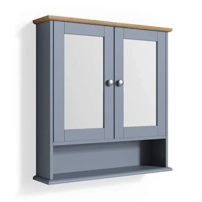 Abbildung von Vicco Badezimmerspiegelschrank Bianco, Grau, 56 x 58 cm