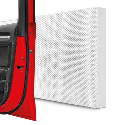 Abbildung von STRACKS® 4X Garagen Wandschutz je 40 x 20 2cm Extra Dicker Türschutz Für Ihr Auto und die Garagenwand Selbstklebender Türkantenschutz 4er Set Karomuster, weiß