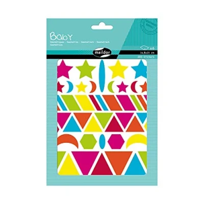 Abbildung von Avenue Mandarine Maildor AE040O Baby Packung Stickers (mit 6 Bögen in Format DIN A5, 14, 8 x 21cm, ideal für Kinder ab 2 Jahren, geometrische Formen) 1 Pack Mehrfarbig