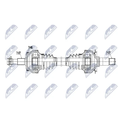 Abbildung von NTY NPW ME 197 Antriebswelle Hinterachse links, rechts 800mm Automatikgetriebe