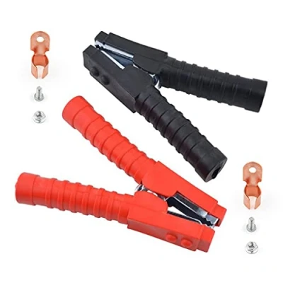 Abbildung von Gunpla 1 Paar Krokodilklemmen 600A isolierte Batterieklemmen Krokodil Klemmen Autobatterie Batterieladezange Batterie Zange für Starthilfekabel Rot und Schwarz