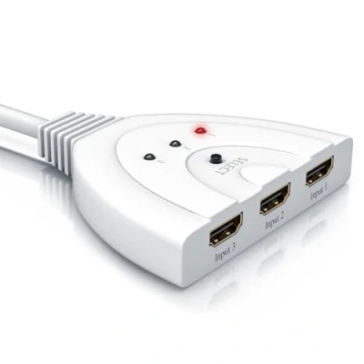 Abbildung von CSL HDMI Switch 3 Port Umschalter Full HD 3D Ready Dolby True x IN 1 Out intelligenter automatische und manuelle Umschaltung