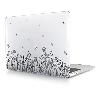 Abbildung von Hülle Case Kompatibel mit MacBook Air 13 Zoll 2017 2016 2015 2014 2013 2012 2011 2010 Freisetzung A1466 A1369, Ultradünne Plastik Hartschale Schutzhülle, Pflanze