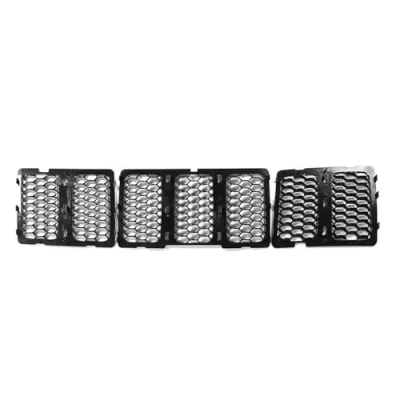 Abbildung von Kühlergitter Renngrills Fronteinsatz Wabengitter Grille Dekoration Abdeckung Zubehör Für Jeep Grand Cherokee 2014 2015 2016 Auto Front Gitter(B Black)