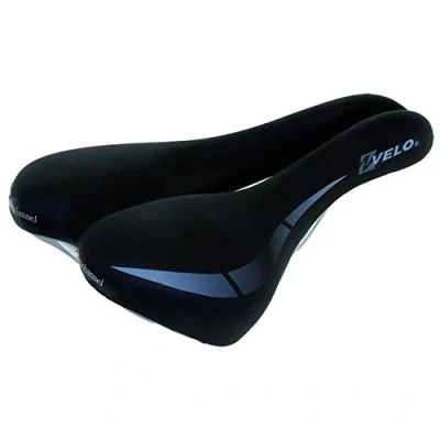 Abbildung von Velo Wide:Channel Touringsattel, Fahrradsattel, O Zone Full Cut, Wide Channel, ARC TECH gefederter Stützpunkt, D2 Konstruktion/ Einlage, 270x175mm,schwarz