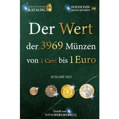 Abbildung von der Wert von 3969 Münzen 1 Cent bis Euro (Der Münzen)