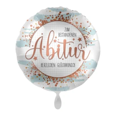 Abbildung von Premioloon 1 Folienballon Abitur Rosegold Herzlichen Glückwunsch zum rund 45 cm Ballongas geeignettt
