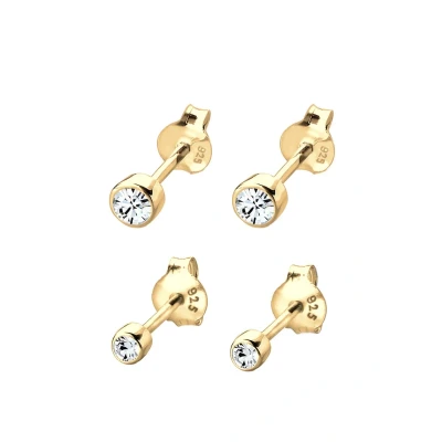 Abbildung von Elli 2 PACK Classic Ohrringe, Damen, Größe: One Size, Gold coloured