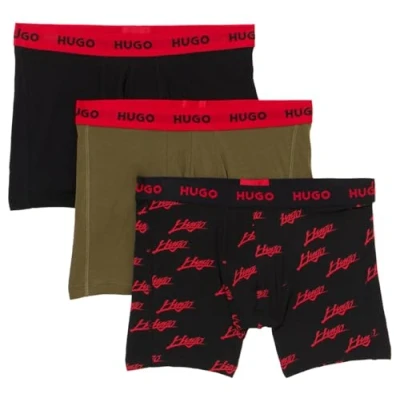 Abbildung von HUGO Boxer 3 PACK Panties, Herren, Größe: Medium, Black/khaki/red