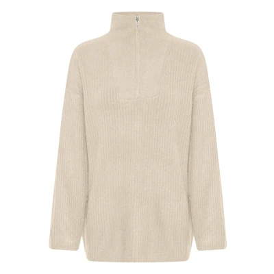Abbildung von b.young Byonema Strickpullover, Damen, Größe: Large, Cement melange