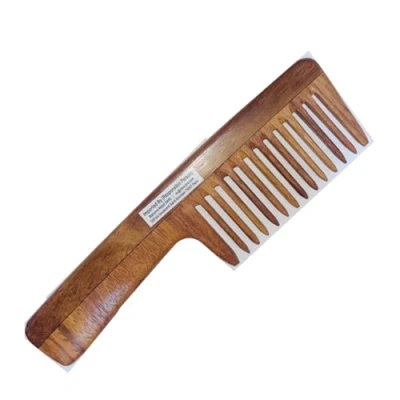 Abbildung von SVATV Handgefertigter Rosewood/Palisander Kamm zum Entwirren des Haarkamms für dickes, lockiges und welliges Haar, nicht statisch umweltfreundlich S 81A