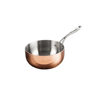 Abbildung von Vogue Tri Wall Kupfer Bratpfanne, 200 mm/1,8 Liter, Material: Aluminium/Stahl/Kupfer, dreiwandig Induktionskochfeld, Gas , Elektro und Solid Top kompatibel, CM677