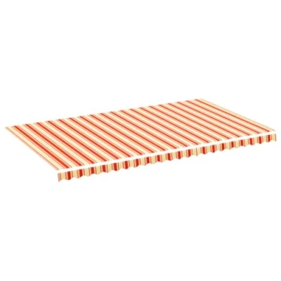 Abbildung von vidaXL Markisenbespannung Wasserabweisend Markisestoff Markisentuch Ersatzstoff mit Volant Markisevolant für Markise Gelb Orange 6x3,5m