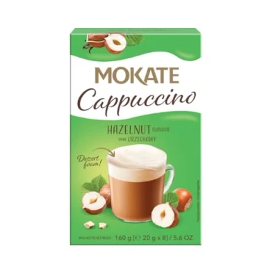 Abbildung von MOKATE® Cappuccino Chocolate 160g Geschmack: Walnussgeschmack Instantkaffee Kaffeegetränk Samtig und Aromatisch Cremiger Getränk Kaffee Getränkepulver aus löslichem Bohnenkaffee
