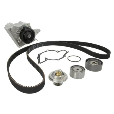 Abbildung von INA 530 0158 30 Wasserpumpe + Zahnriemensatz mit Thermostat AUDI: Cabriolet B4, 100 C4 Limousine, Coupe B3