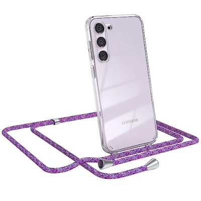 Abbildung von EAZY CASE Handykette kompatibel mit Samsung Galaxy S23 Plus Kette zum Umhängen für Hülle Band aus Silikon stoßfeste transparente Handyhülle als Fallschutz in Unicorn