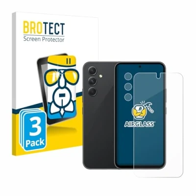 Abbildung von BROTECT Schutzglas für Samsung Galaxy A54 5G (Display+Kamera) (3 Stück) Schutzfolie Panzer Folie Glas [Extrem Kratzfest 9H, Anti Fingerprint,