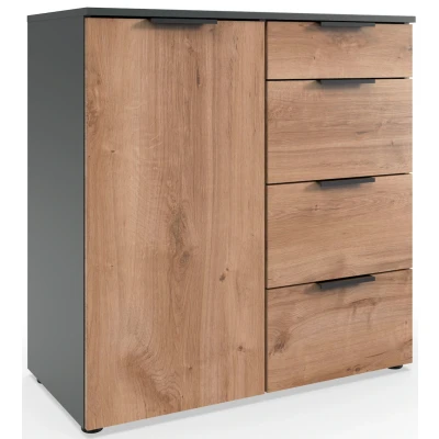 Abbildung von Wimex Kombikommode &quot;Level by fresh to go&quot;, 1 türig mit 4 Schubladen, soft close Funktion, 81cm breit, 84cm hoch