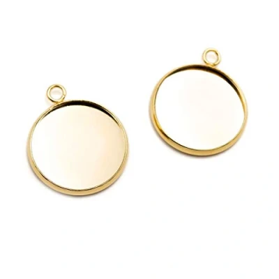 Abbildung von Vintageparts Fassungen aus 304 Edelstahl 18mm 2 Stück zum Schmuck selber basteln
