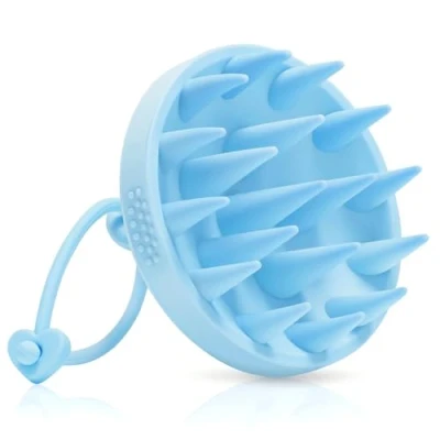 Abbildung von Alyvisun Kopfhaut Massagebürste, Silikon Scalp Massager für Kopfmassage und Peeling, Kann Sowohl auf Nass Trocken Haar Blau