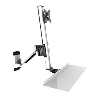 Abbildung von HFTEK Workstation Monitor Halterung Halter Wandhalterung für Bildschirme von 13 34 Zoll mit VESA75 / 100 Tastaturablage (FY15WS)