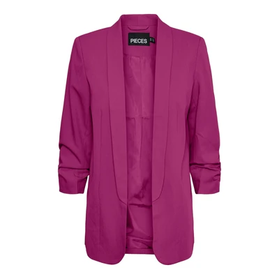 Abbildung von pieces Blusenblazer PCBOSELLA 3/4 BLAZER NOOS mit Faltendetail am Ärmel
