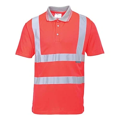 Abbildung von Portwest Warnschutz Kurzarm Polo Shirt, Größe: L, Farbe: Rot, S477RERL