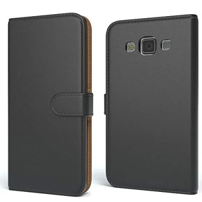 Abbildung von EAZY CASE Tasche kompatibel mit Samsung Galaxy A3 (2015) Schutzhülle Standfunktion Klapphülle Bookstyle, Handytasche Handyhülle Magnetverschluss und Kartenfach, Kunstleder, Schwarz